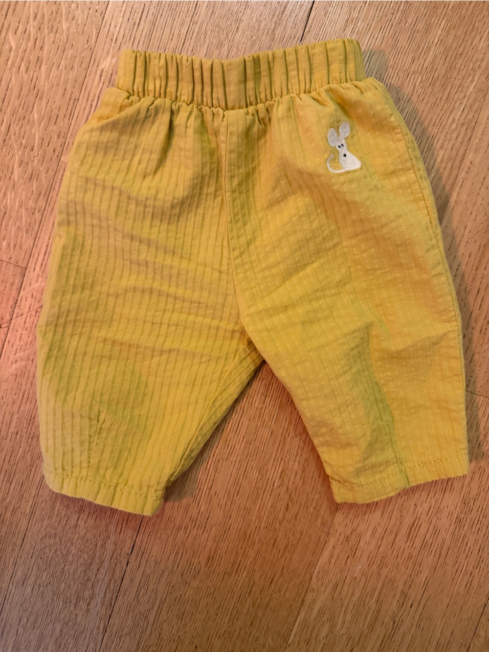Hema baby mustard yellow Joggers with Mouse embroidery